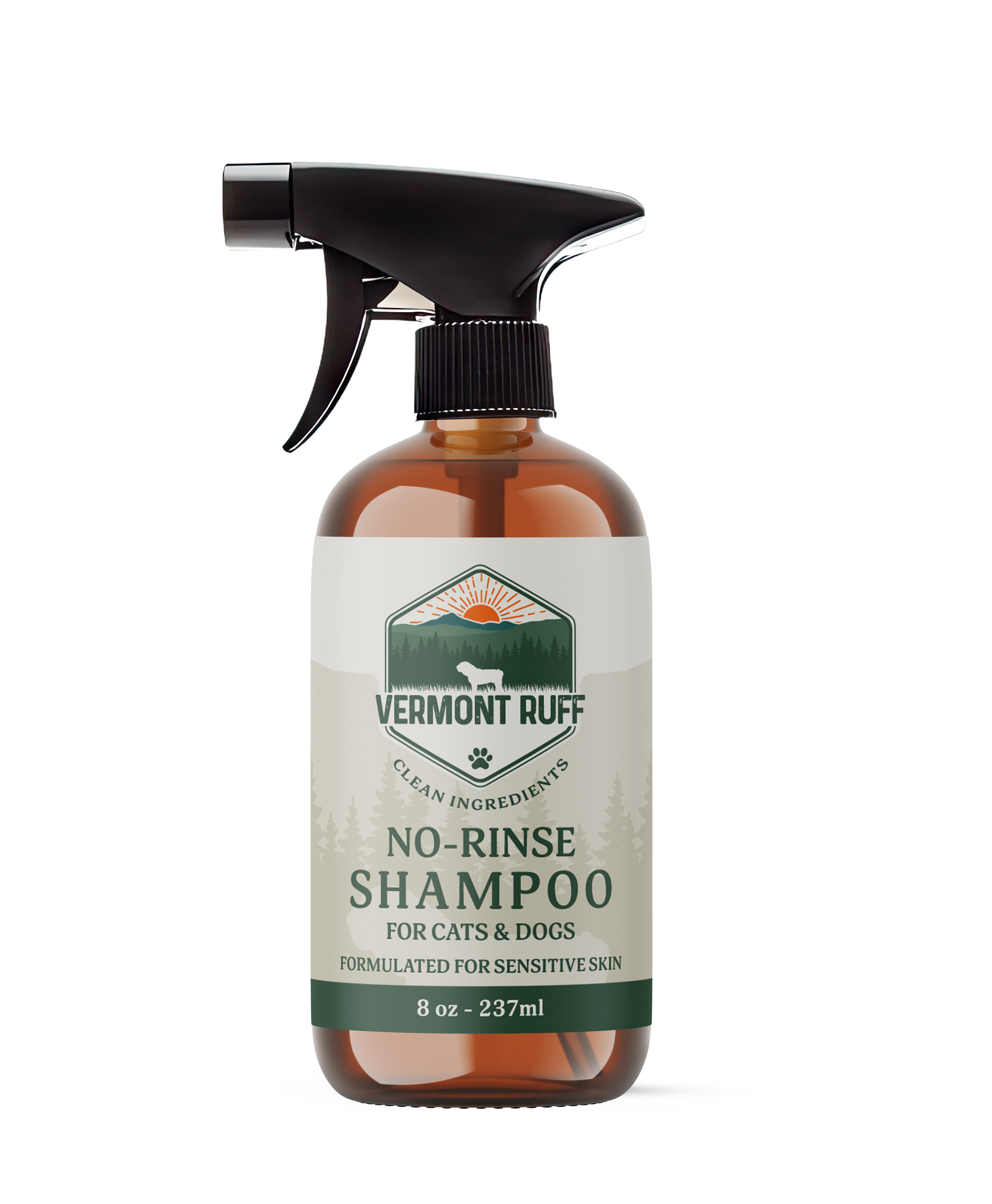 Hypoallergenic Leave-in Shampoo for Cats & Dogs – Unscented, No-Rinse Formula for Sensitive Skin & Allergy-Prone Pets – Gentle, Soothing & Moisturizing